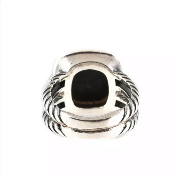 DAVID YURMAN onyx silver diamond albion ring 6.25 - Picture 5 of 8